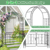 Lucktree Garden Arbor with Gate, 84" H x 54" W Metal Arch Trellis for Climbing Plants Rose Vines
