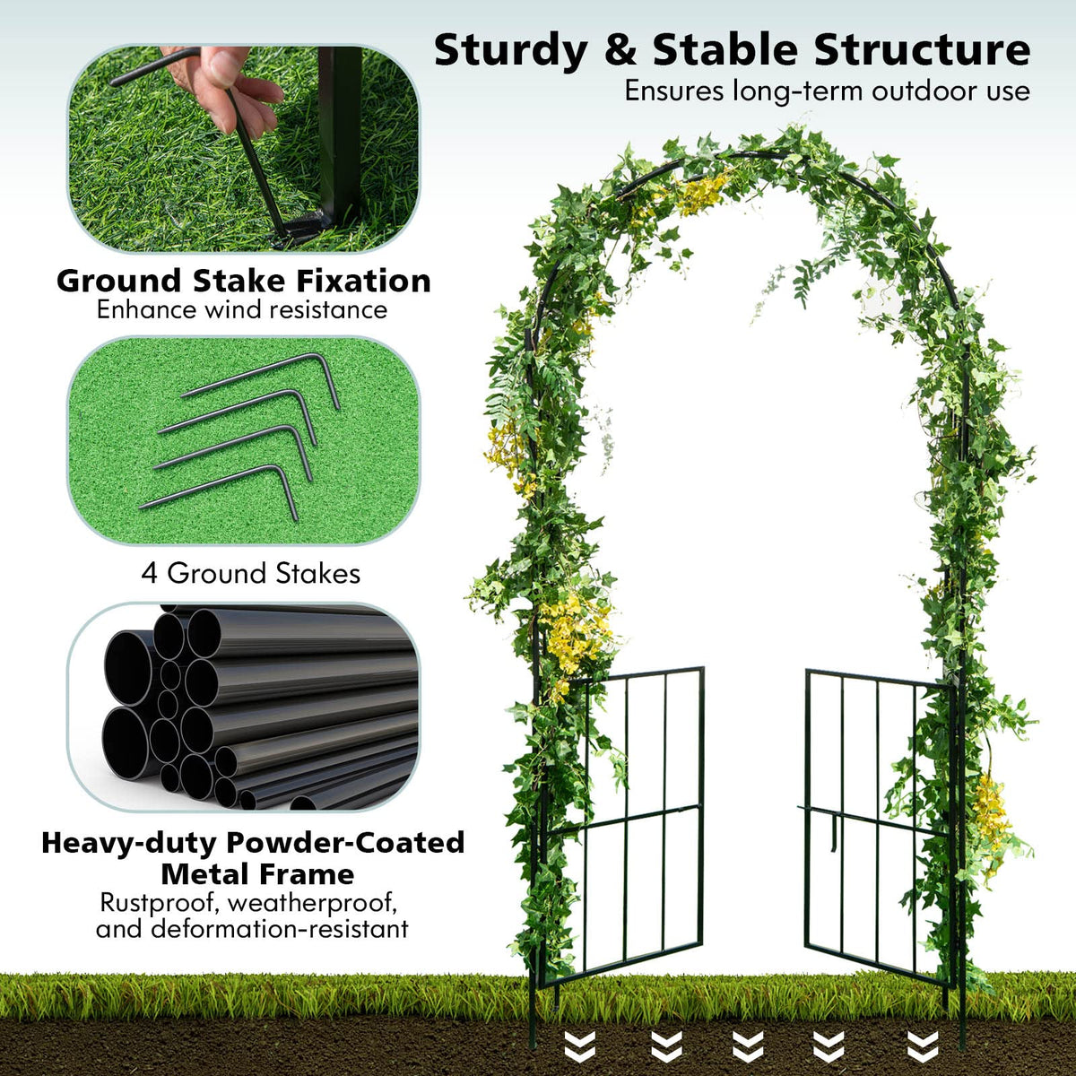 Lucktree Garden Arbor Trellis with Door