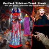 Lucktree 5.6 FT Halloween Animated Clown with Snap-up Head & Glowing Eyes