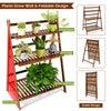 Lucktree 3 Tier Folding Storage Shelf, Bamboo Ladder Plant Stand