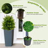 Lucktree 21.5" Artificial Tree, Set of 2 Faux Potted Plants Artificial Shrubs Bushes