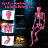 Lucktree 5.5 FT Halloween Pink Skeleton Life-Size Poseable Skeleton with Movable Joints