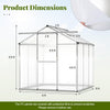 Lucktree Outdoor Large Walk-in Green House w/ Rain Gutter