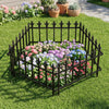 Lucktree No Dig Decorative Metal Garden Fence with Fleur-de-Lis Finials