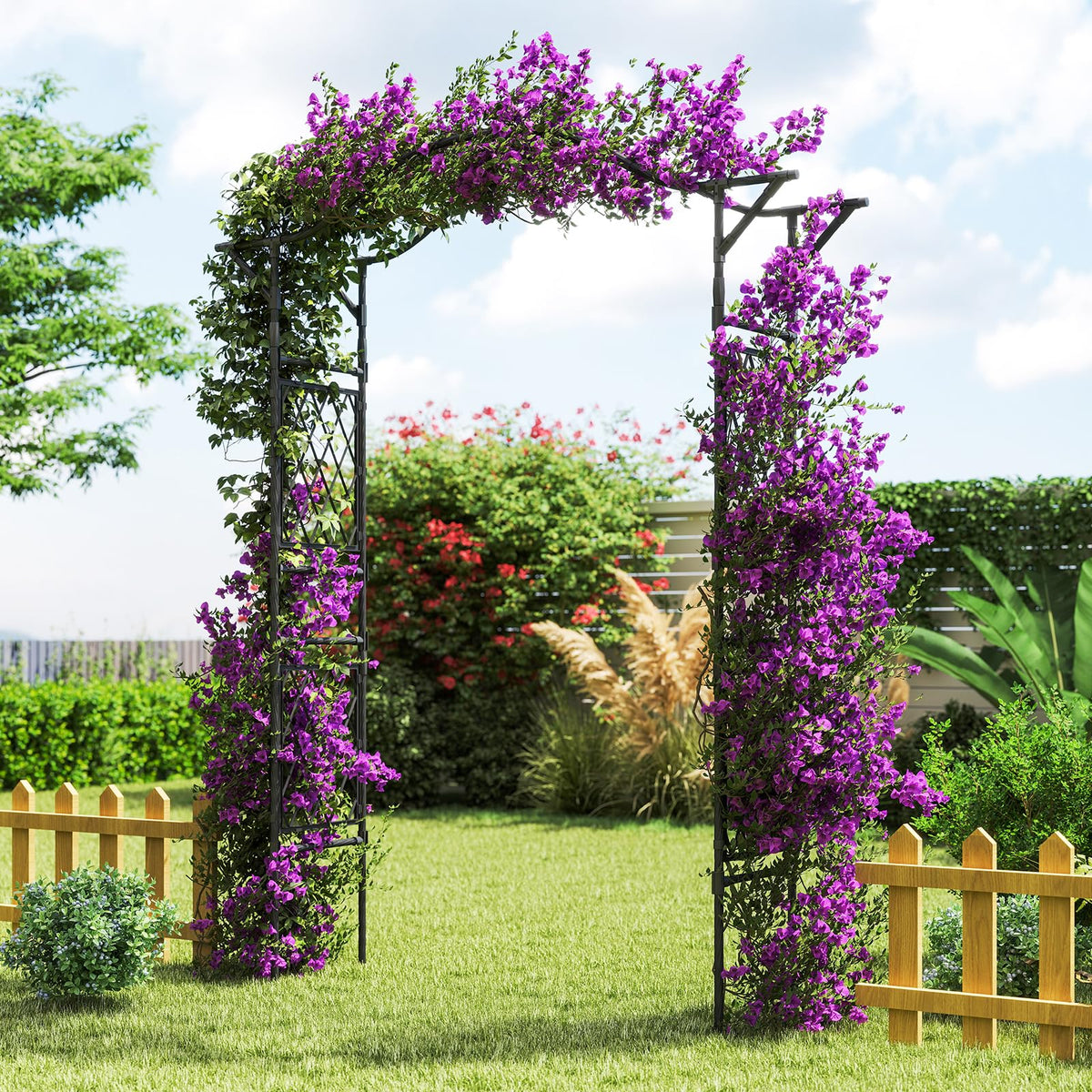 Lucktree Garden Arch Trellis 67''W x 83''H Metal Arbor