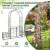 Lucktree Garden Arch with Planter - 87 inch Metal Garden Arbor with Gate