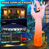 Lucktree 12 FT Halloween Inflatable Ghost W/ LED Lights, Air Blower, Stake, Sandbag