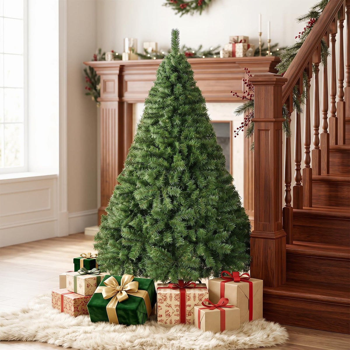 5 FT Artificial Christmas Tree w/Easy-Setup Hinges, Unlit