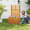 Lucktree Set of 1/2 Raised Garden Bed with Trellis, 41” Wooden Potted Plant Box w/Privacy Screen