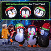 Lucktree 6FT Christmas Inflatables, LED Lighted Xmas Inflatable Penguin Family Hand in Hand