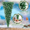 Lucktree 7.5ft Pre-lit Upside Down Christmas Tree, Hinged Inverted Artificial Xmas Tree W/ 1100 Snowy Branch Tips - LucktreeUS