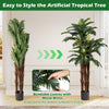 Lucktree 6.3 ft Tall Fake Tropical Plant with 45 + 3 Adjustable Leaves 3 Real Barks & Moss (2 Pack)