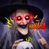 Lucktree 6.3 FT Animated Halloween Standing Talking Witch with Skull