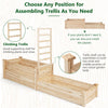 Lucktree Raised Garden Bed with Trellis, Set of 2 Wood Shallow & Deep Planter Box for Climbing Plants