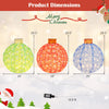 Lucktree Christmas Lighted Pop up Ornaments Set of 3, Outdoor Xmas Lighted Hanging Lanterns with Warm White LED Lights