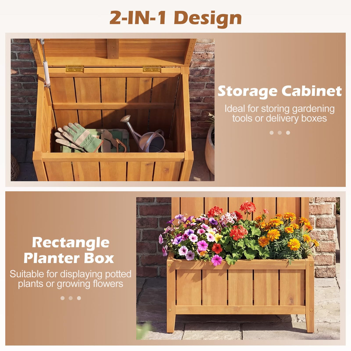 Lucktree Outdoor Planter with Storage Box