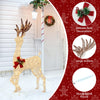 Lucktree 3 Pieces Lighted Christmas Reindeer Family, Xmas Lighted Deer Decoration with 230 Warm White LED Lights