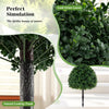 Lucktree 28 Inches Artificial Boxwood Topiary Ball Tree Set Sun-Protective Fake Shrub Plants