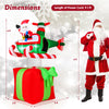 Lucktree 6 FT Christmas Inflatable Santa Claus Flying Helicopter on Gift Box