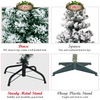 Lucktree 4.5ft / 6 ft / 7.5ft Artificial Snow Flocked Christmas Tree, Pre-Lit Snowy Hinged Xmas Tree with Led Lights and Metal Stand - LucktreeUS