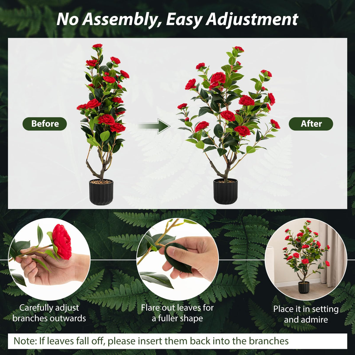 38" Artificial Camellia Tree - Lucktree