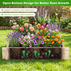Lucktree 40" x 40" Square Fir Wood Planter Box with Open-Ended Base for Vegetables Flowers Herbs