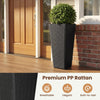 Lucktree Set of 2 Rattan Tall Plant Pots with Detachable Plastic Liners