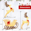 Lucktree 3-Piece Christmas Lighted Reindeer & Sleigh Set