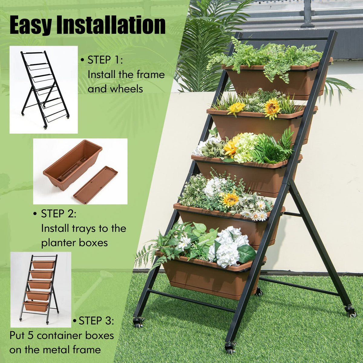 Lucktree Vertical Planter Raised Bed on Wheels