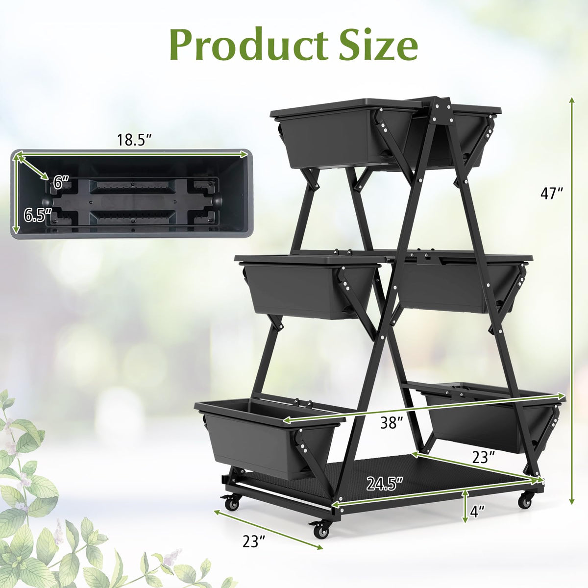 Lucktree 6-Tier Rolling Raised Garden Bed