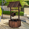 Lucktree Wishing Well Water Fountain Rustic Wooden Outdoor Garden Decorative Fountain Backyard w/ Electric Pump