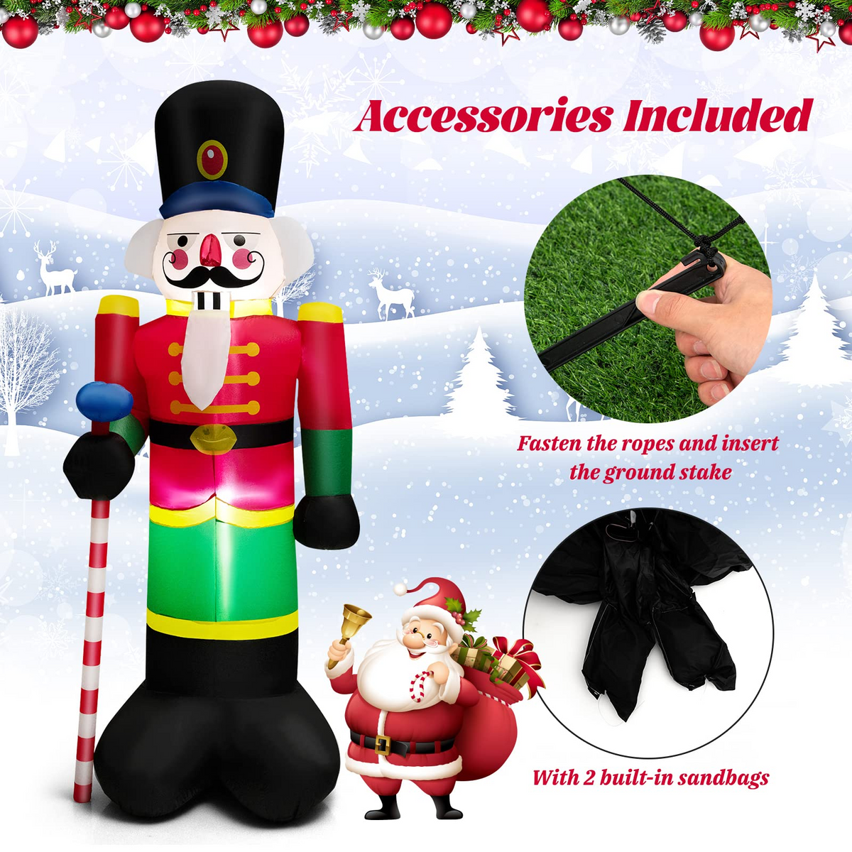 Lucktree 8FT Inflatable Nutcracker Soldier for Christmas