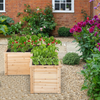 Lucktree Raised Garden Bed, 47.5" x 47.5" x 24.5" Wooden Planter Box, Outdoor L-Shaped Deep Garden Bed for Sapling Flower Herb Vegetable Fruit