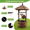Lucktree Rustic Wishing Well Fountain, Outdoor Wooden Water Fountain with Electric Pump