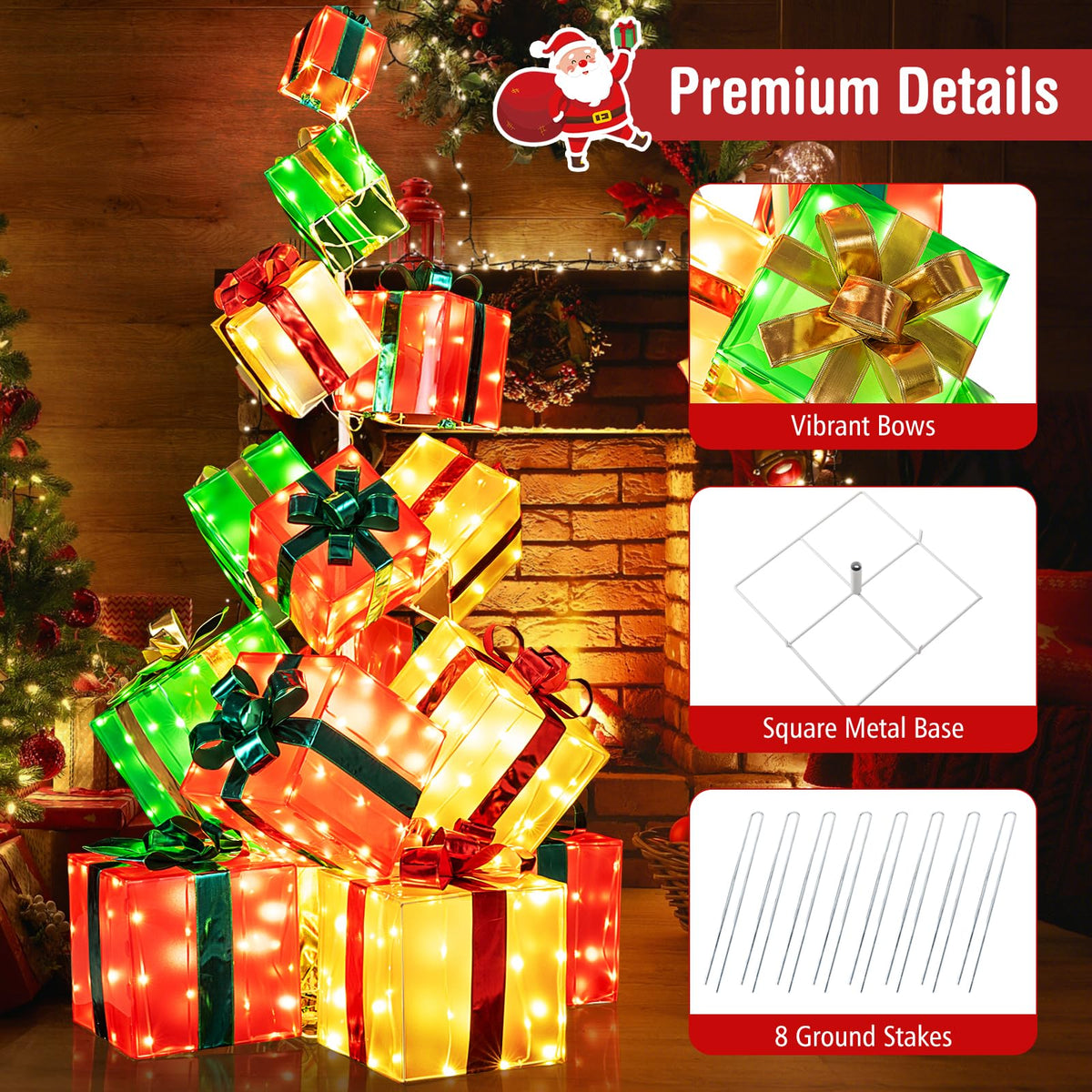 Lucktree 5.6 FT Pre-Lit Gift Box Tower