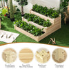 Lucktree 3 Tier Raised Garden Bed, Wood Planter Box 48 x 48 x 22 Inch Vegetable Flower Herb Fruit Growing Bed Kit