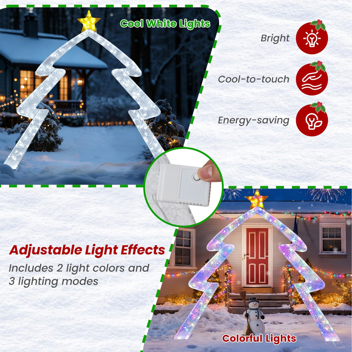 Lucktree 8.8 Feet Christmas Tree-shaped Archway with Top Star