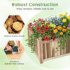 Lucktree Wooden Raised Garden Bed Natural Acacia Wood Rectangular Planter Box with Liner