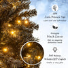 Lucktree 7 FT Artificial Halloween Tree, Pre-Lit Black Christmas Tree with Bendable Top Section