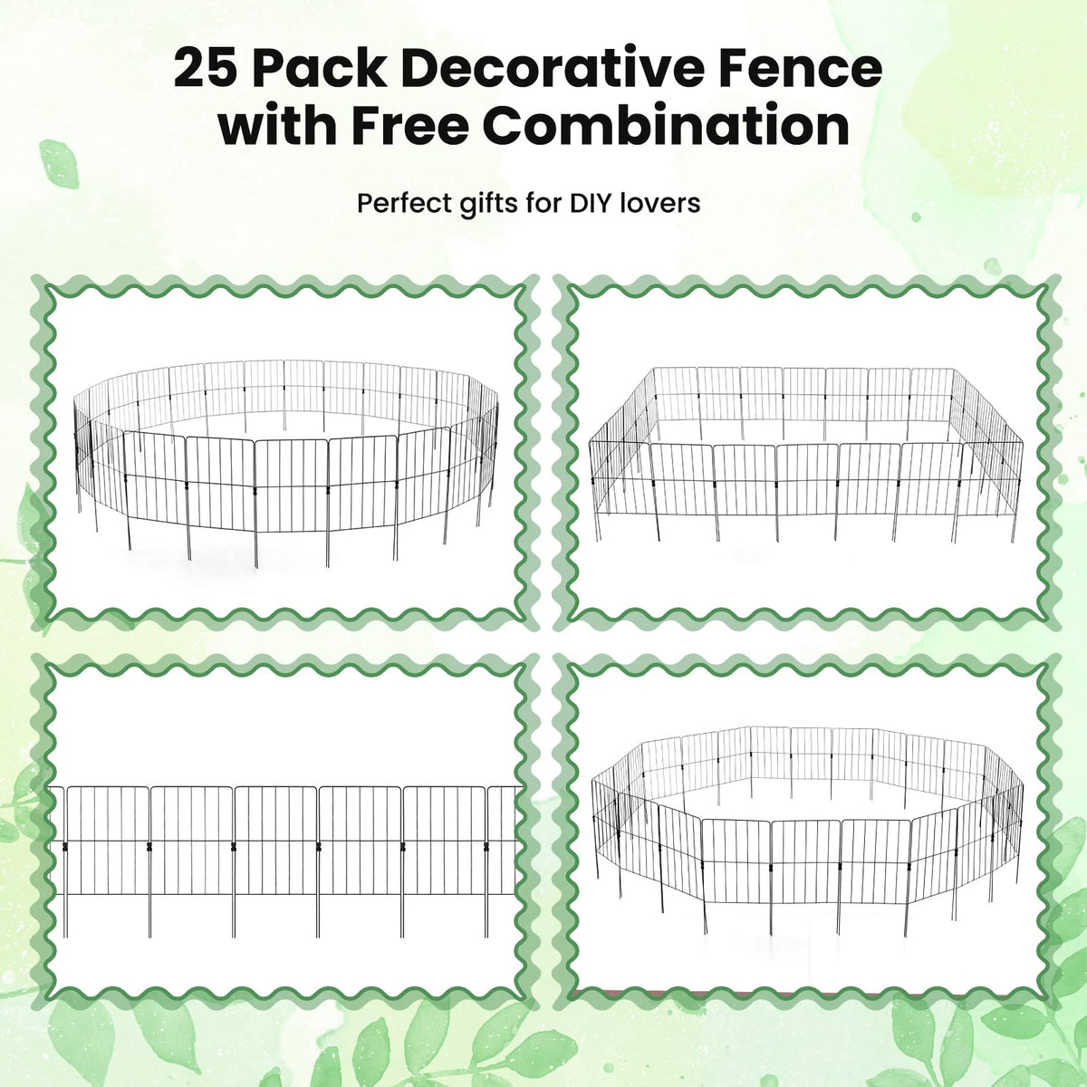 Lucktree Decorative Garden Fence 25 Panels