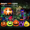 Lucktree 9 FT Inflatable Halloween Pumpkin Patch Family, Blow up Yard Decoration with Built-in LED Lights and Witch Hats