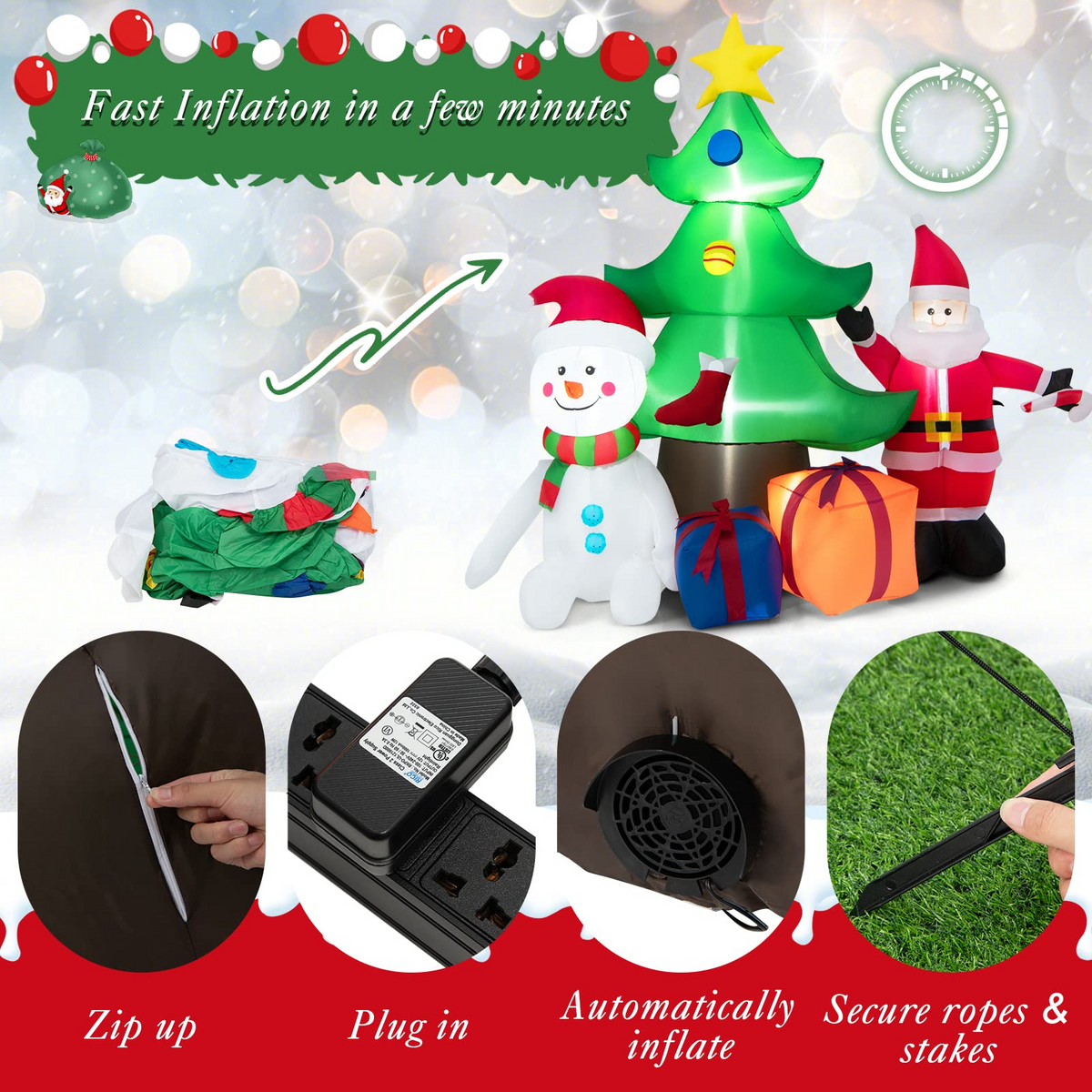 Lucktree 6.5FT Inflatable Christmas Decoration
