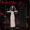 Lucktree 5.7 FT Halloween Standing Animatronics Ghost Bride with Flower