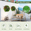 Lucktree 2 Pack Hanging Artificial Plants Panels, 20" Round Framed 3D Greenery Wall Art Decor