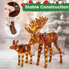 Lucktree 2 Pieces Lighted Christmas Moose Family, Light-up Xmas Deer Decorations with 170 LED Lights