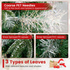 Lucktree 5FT / 6FT / 7FT Pre-Lit Artificial Christmas Tree with LED Lights Pine Cones Berries