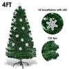 Lucktree 4ft Pre-Lit Fiber Optic Christmas Tree Artificial Xmas Full Tree with Colorful Snowflake LED Lights