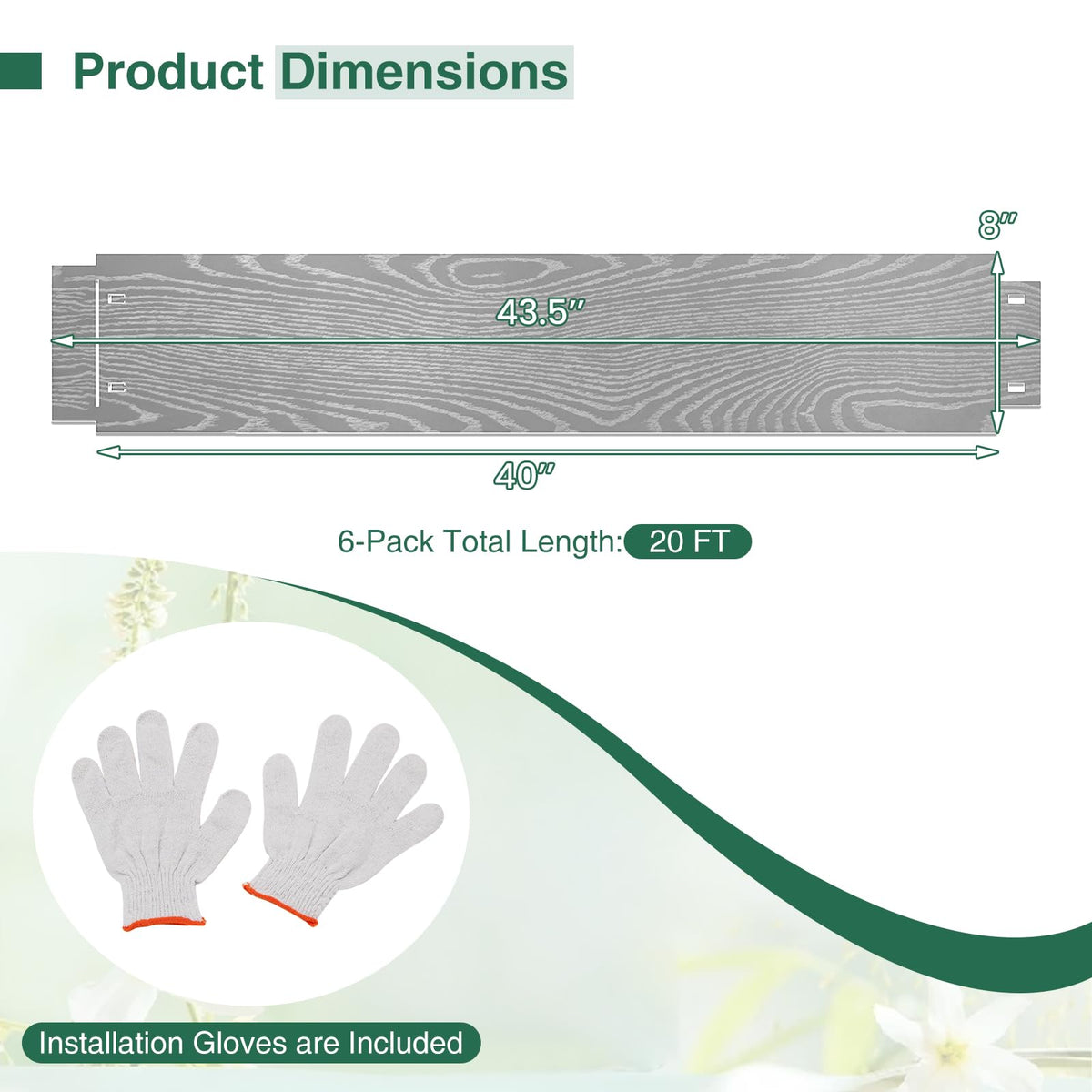 Lucktree Galvanized Metal Landscape Edging 6 Packs 20FT Heavy-Duty Hammer-in Edging Border