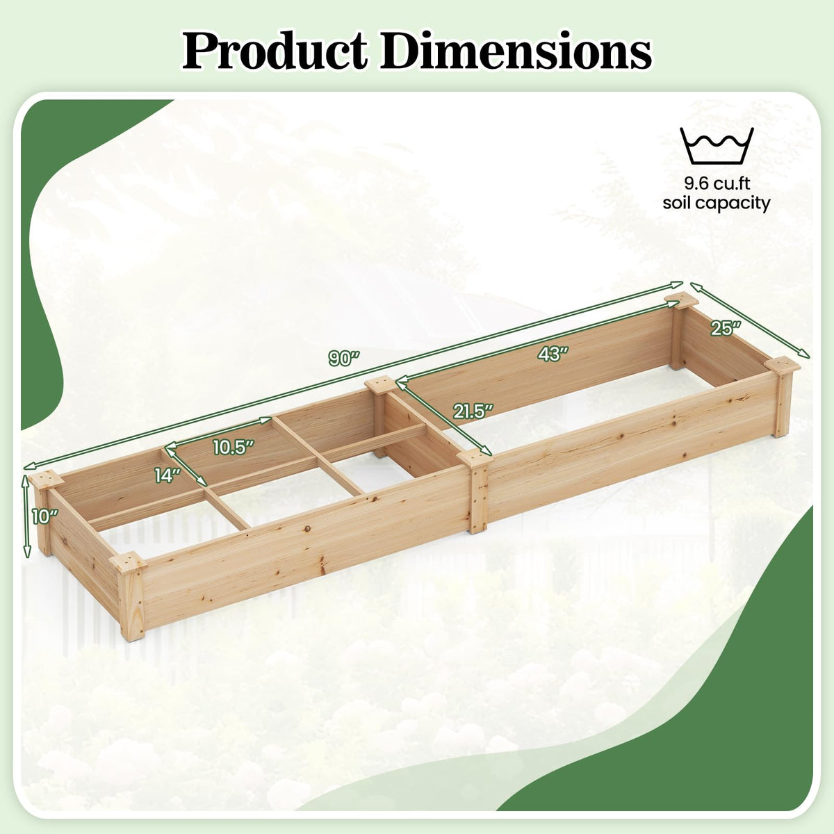 Lucktree Wooden Raised Garden Bed