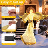 Lucktree 5.2 FT Christmas Lighted Angel, Pre-Lit Winged Holiday Figure Angel with180 Warm White LED Lights